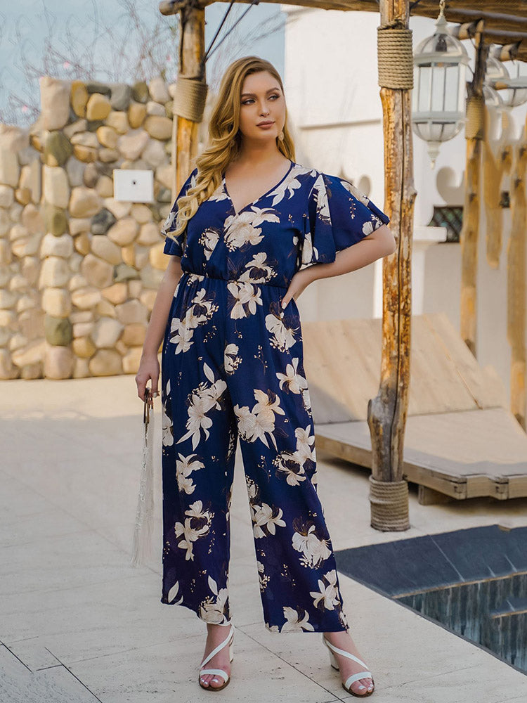 Wrap Floral Print JumpSuit