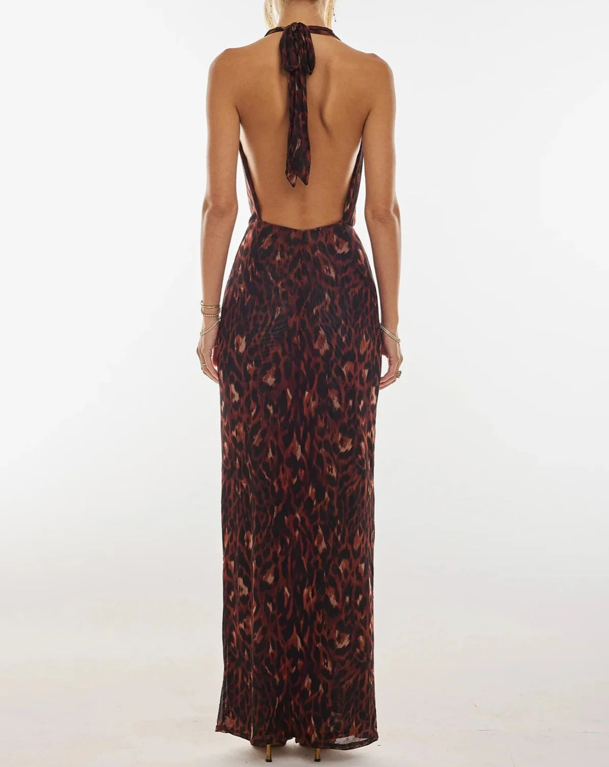 Halter Maxi Dress | Floral Backless Bodycon Gown
