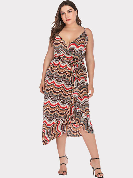 Waving Printed Mermaid Dress