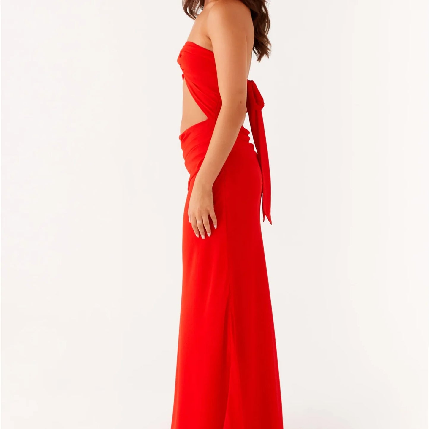 Y2K Strapless Maxi Dress | Backless Bodycon Gown
