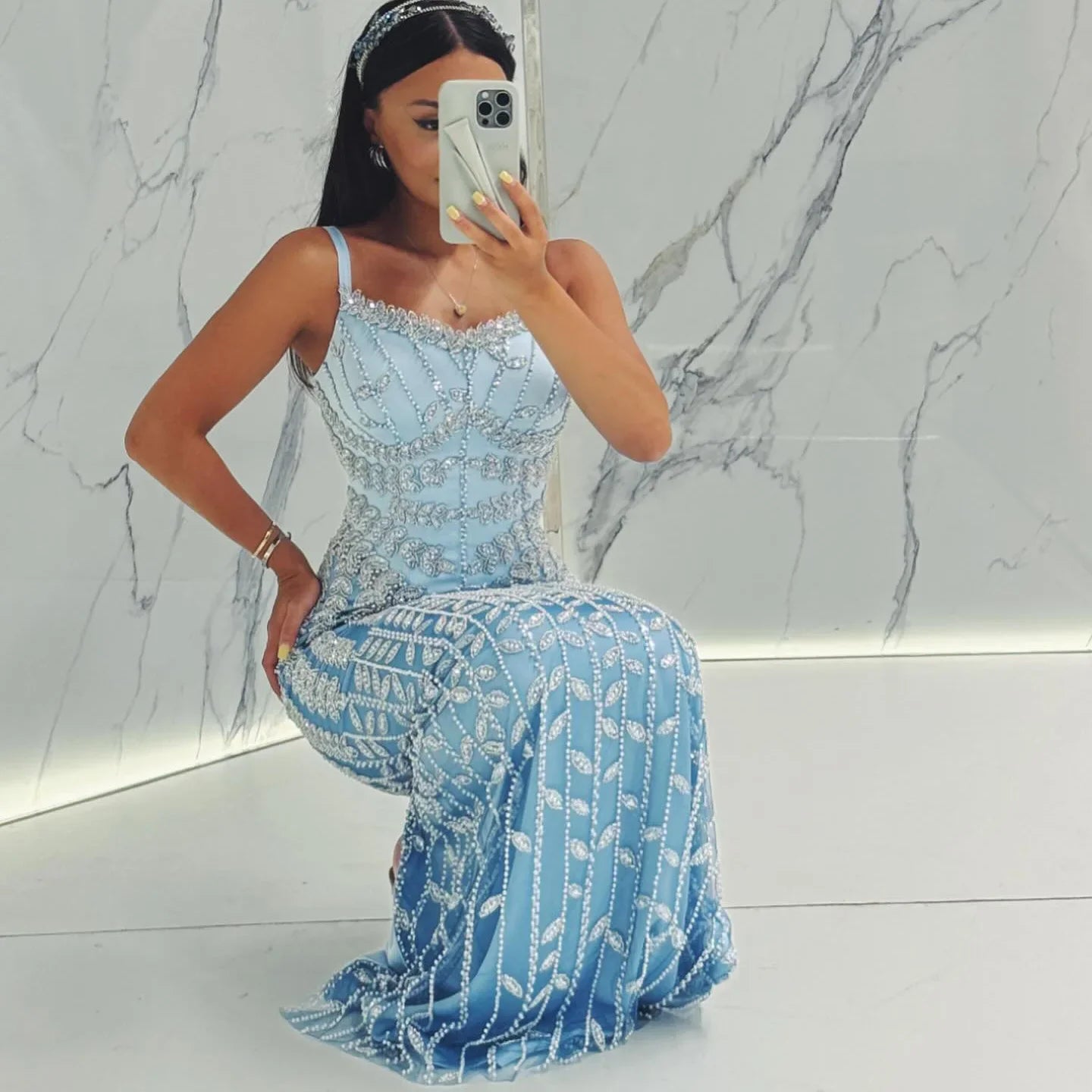 Blue Spaghetti Strap Gown | The Azure Dress