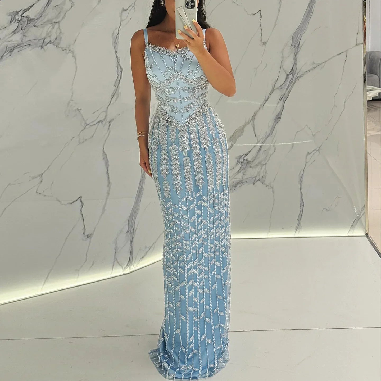 Blue Spaghetti Strap Gown | The Azure Dress
