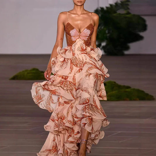 Bohemian Butterfly Print Dress | The Summer Bloom Gown