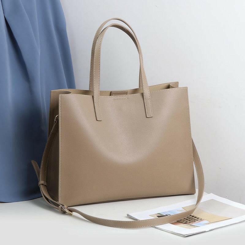 Classic Leather Tote with Timeless Design and Spacious Interior