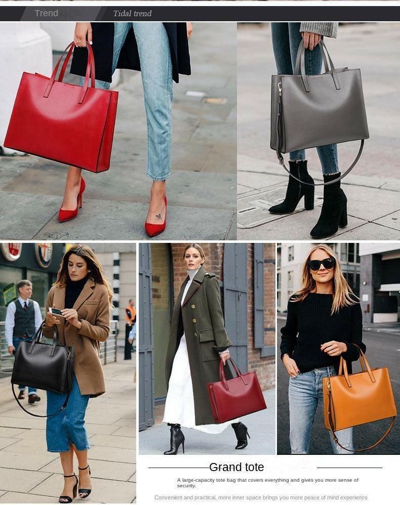 Classic Leather Tote with Timeless Design and Spacious Interior