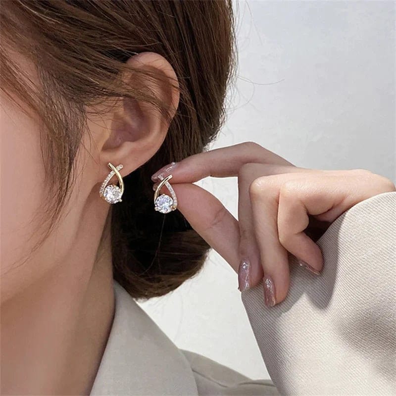 Crystal Cross Stud Earrings Timeless Elegance