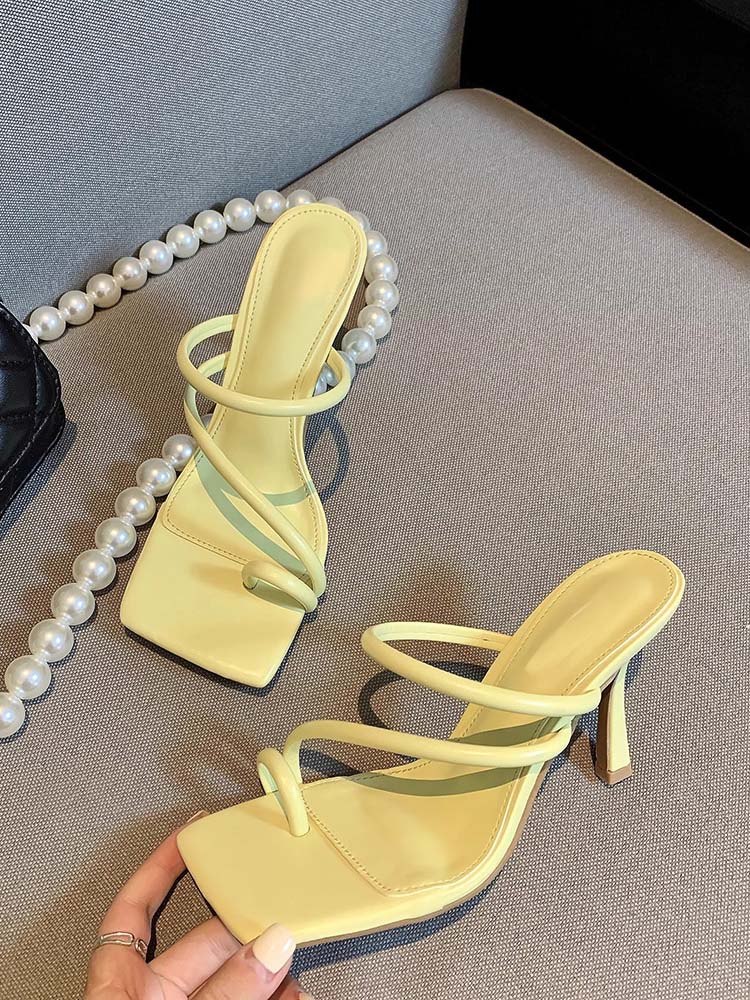 Square Toe Stiletto High Heel Shoes