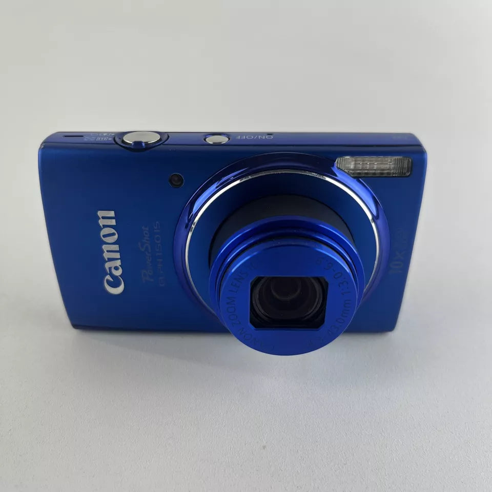 Canon Powershot ELPH 150 IS Digital Camera Blue w/2 Batteries, Charger & Case