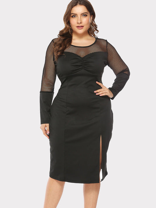 Side Slit Mesh Dress