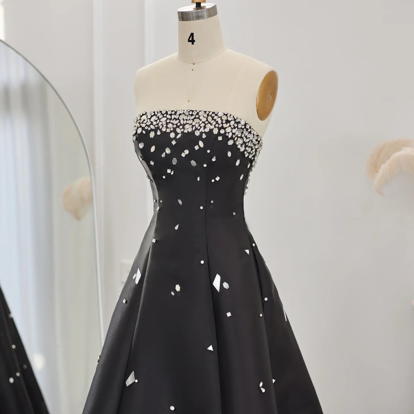 Black Beaded A-Line Gown | The Gala Dress