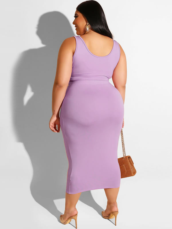 Plus Size Two Piece Tank Top Maxi Skirts Sets