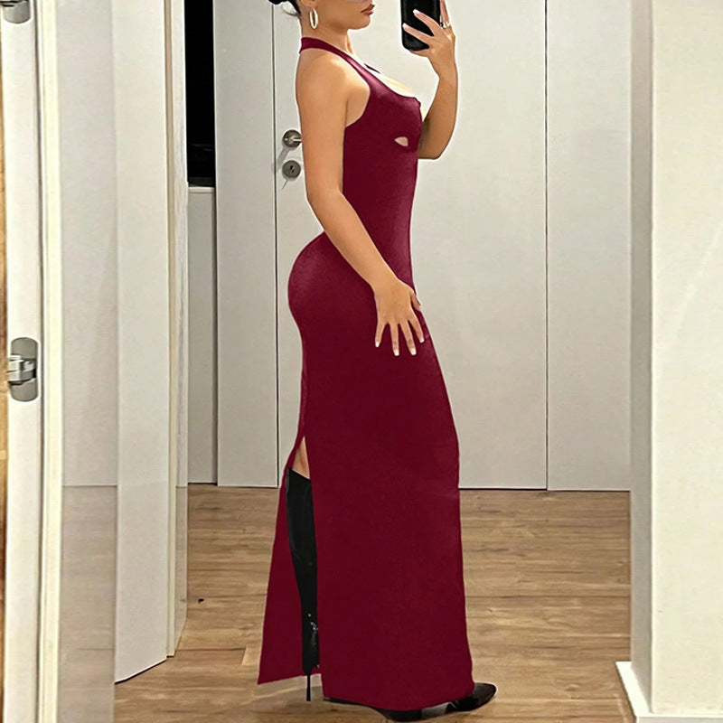 Ruffled halter dress