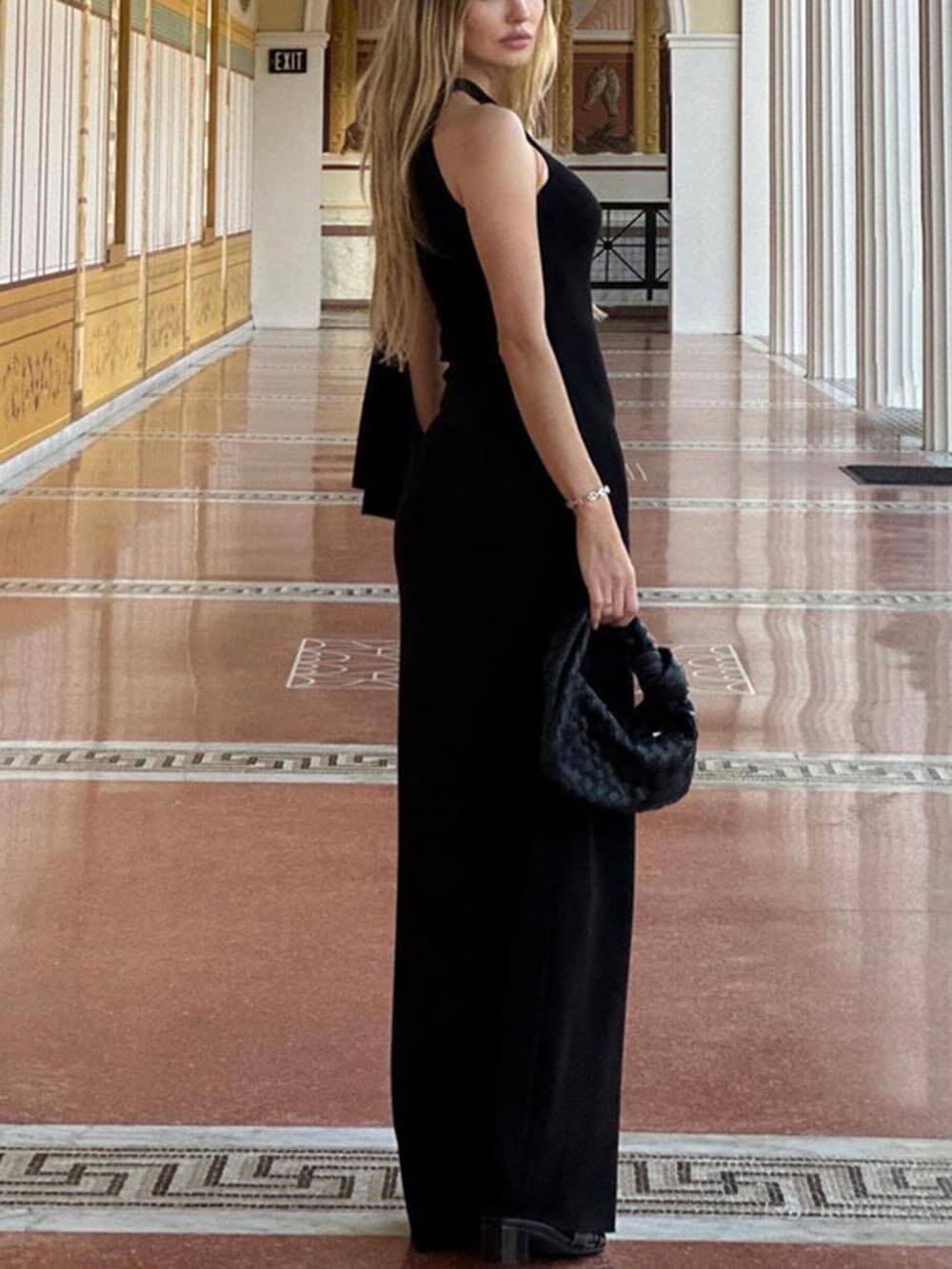 One Shoulder Ribbon Party Maxi Dress