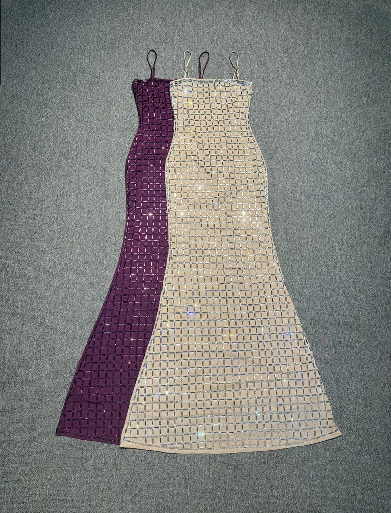 Purple Sequin Strapless Gown | Luxe Sparkle Evening Dress