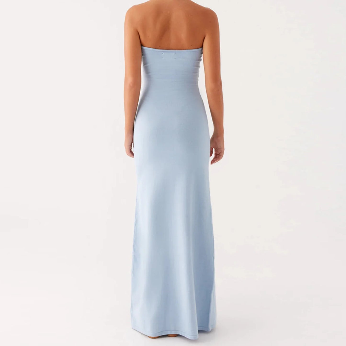 Light Blue Strapless Ring Gown | Modern Minimalist Occasion Dress