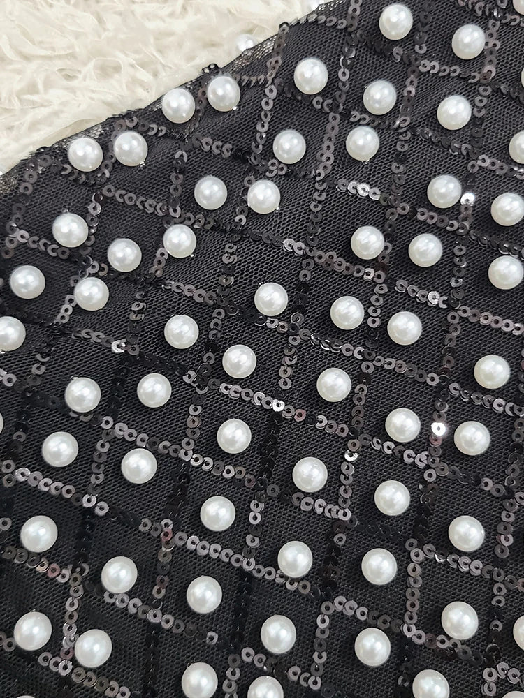 One-Shoulder Black Polka Dot Midi Dress | Modern Party Bow