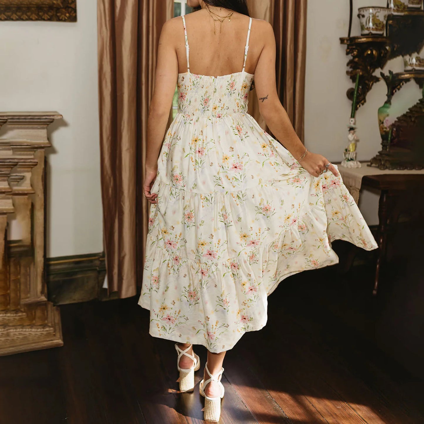 Floral Spaghetti Strap Maxi Dress | Vintage Summer Romance