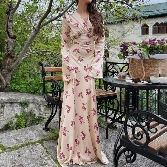 V-Neck Satin A-Line Dress | The Seraphina Dress