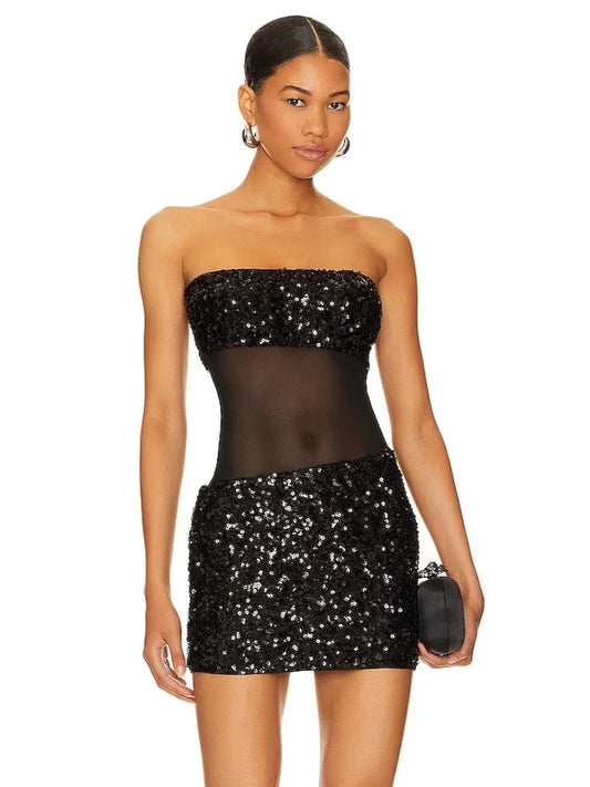 Sequined Strapless Bodycon Dress | The Starlight Dress