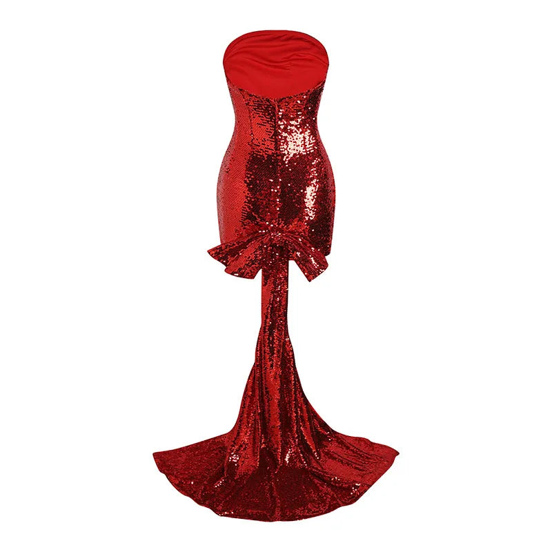 Sequined Bow Mini Dress | The Scarlett Dress