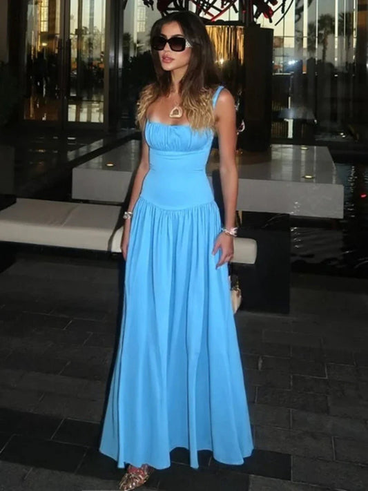 Sky Blue Spaghetti Strap Maxi Dress | Effortless Summer Style