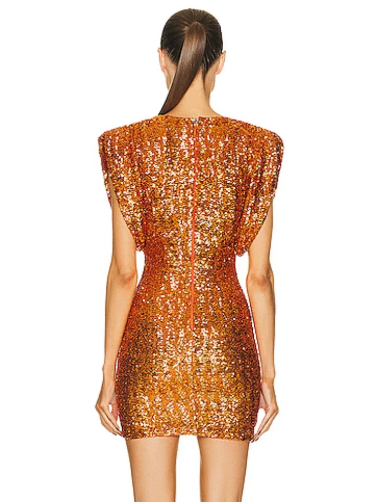 Sequined O-Neck Mini Dress | The Halo Dress