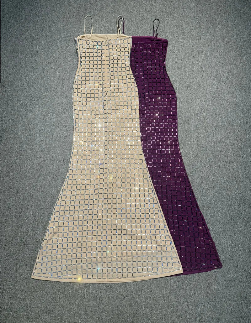 Purple Sequin Strapless Gown | Luxe Sparkle Evening Dress