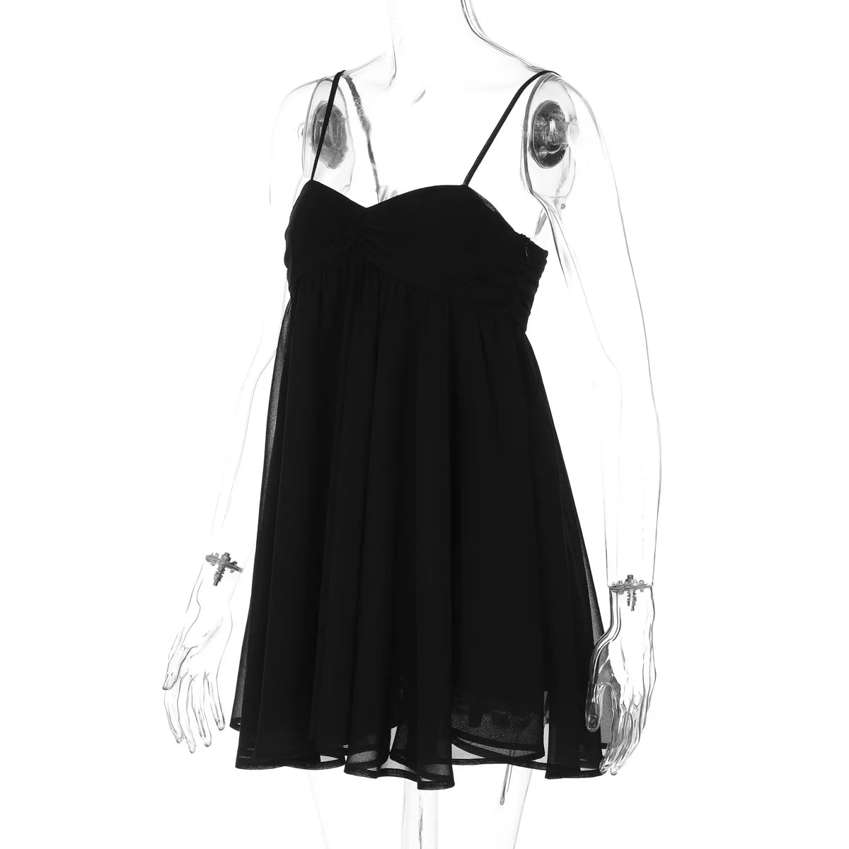 Black Backless Mini Dress | Ruffled Hem Beach Party Outfit