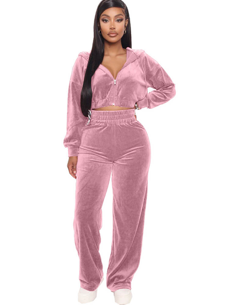 Two Piece Crop Top Long Sweatpants Outfits