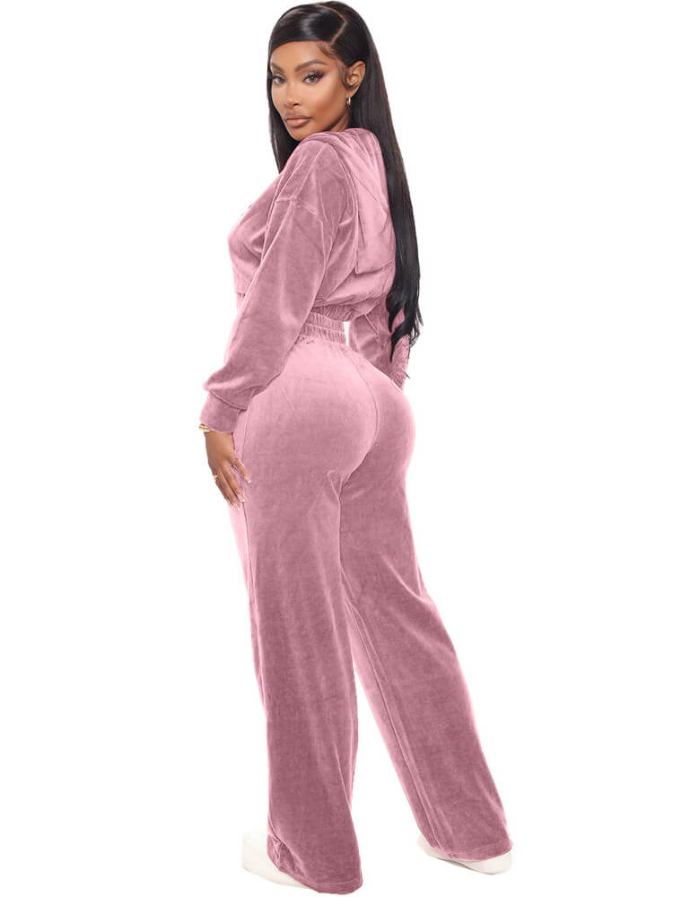 Two Piece Crop Top Long Sweatpants Outfits