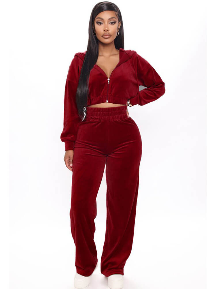 Two Piece Crop Top Long Sweatpants Outfits