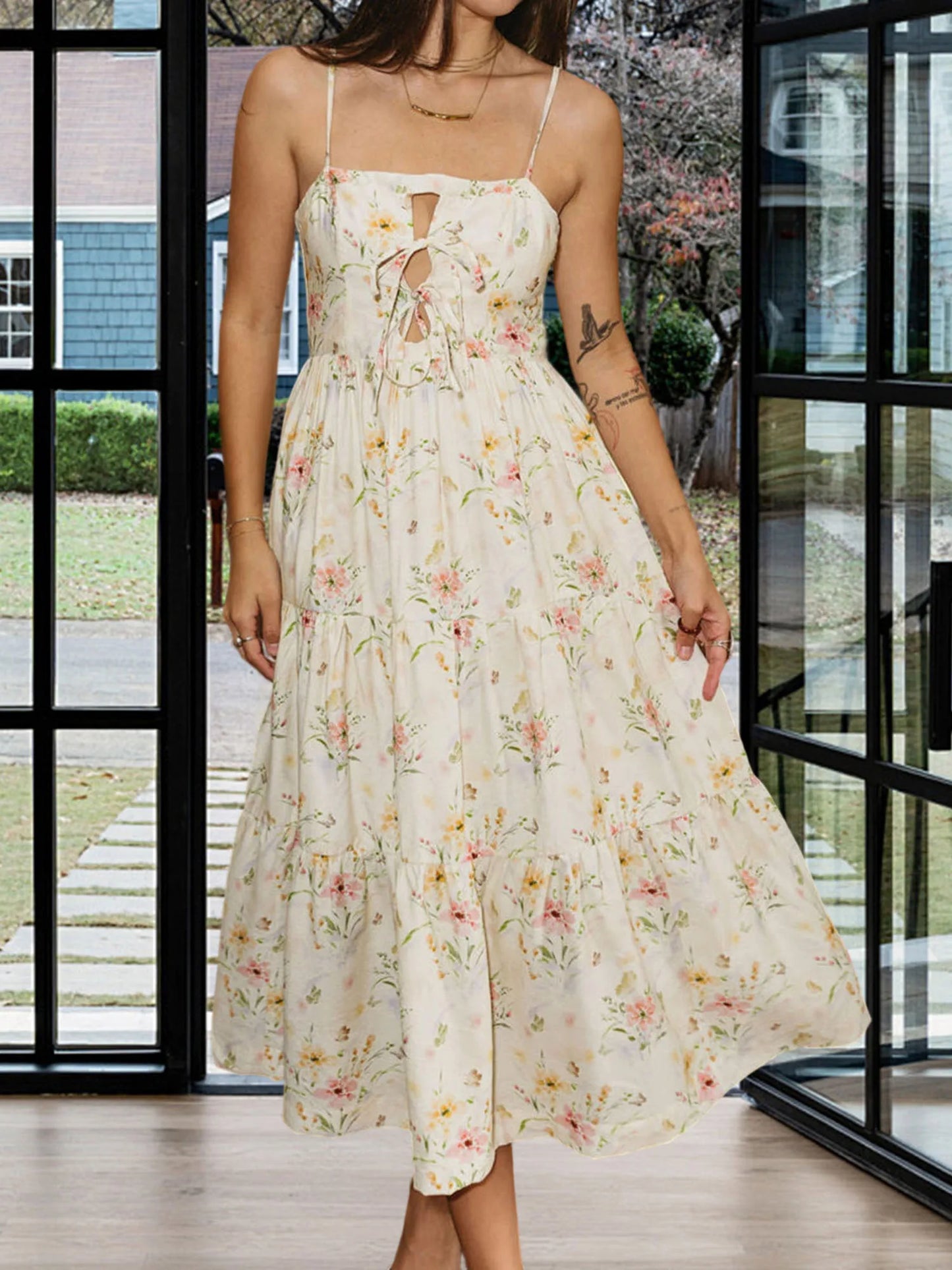 Floral Spaghetti Strap Maxi Dress | Vintage Summer Romance